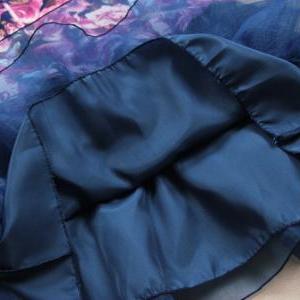 Organza Stitching Slim Sleeveless Dress Ar3
