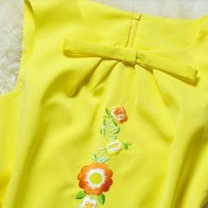 Spring Embroidered Vest Skirt Dress H442313