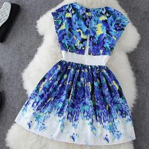 Summer Fashion Print Short-sleeved Dress CC05319DR on Luulla