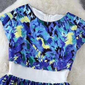 Summer Fashion Print Short-sleeved Dress CC05319DR on Luulla