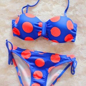 Blue Polka Dot Bikini Xq62815
