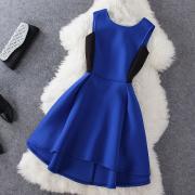 Fashion blue sleeveless dress 