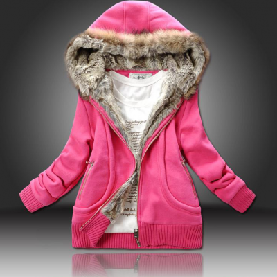 Fashion pure color cotton hooded jacket 6150845