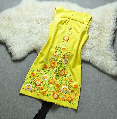 Spring Embroidered Vest Skirt Dress H442313