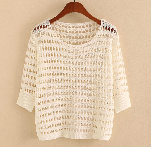 Hollow Out Mesh Long Sleeve Knit BB918C on Luulla