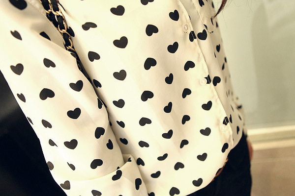 heart printed blouse