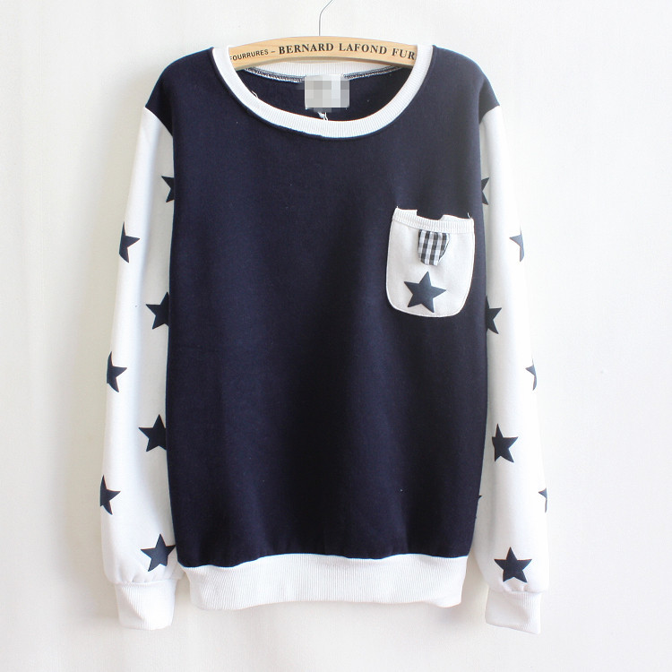 Clothes Stars Sweatshirts, Letter Print Star Hoodies